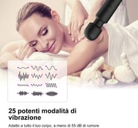 YICOCO Elektromos Masszírozó Pálca 25 Módú, Izomfeszültség Oldó, Hordtáskával - Fekete 2