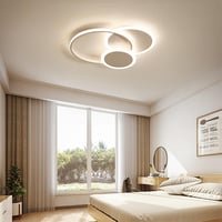 LXJCSM Modern Kerek LED Mennyezeti Lámpa 39W, 52cm, Fehér, Szabályozható 3000K-6000K, Távirányítós, 3400 Lumen, Nappali, Hálószoba, Gyereksz 7