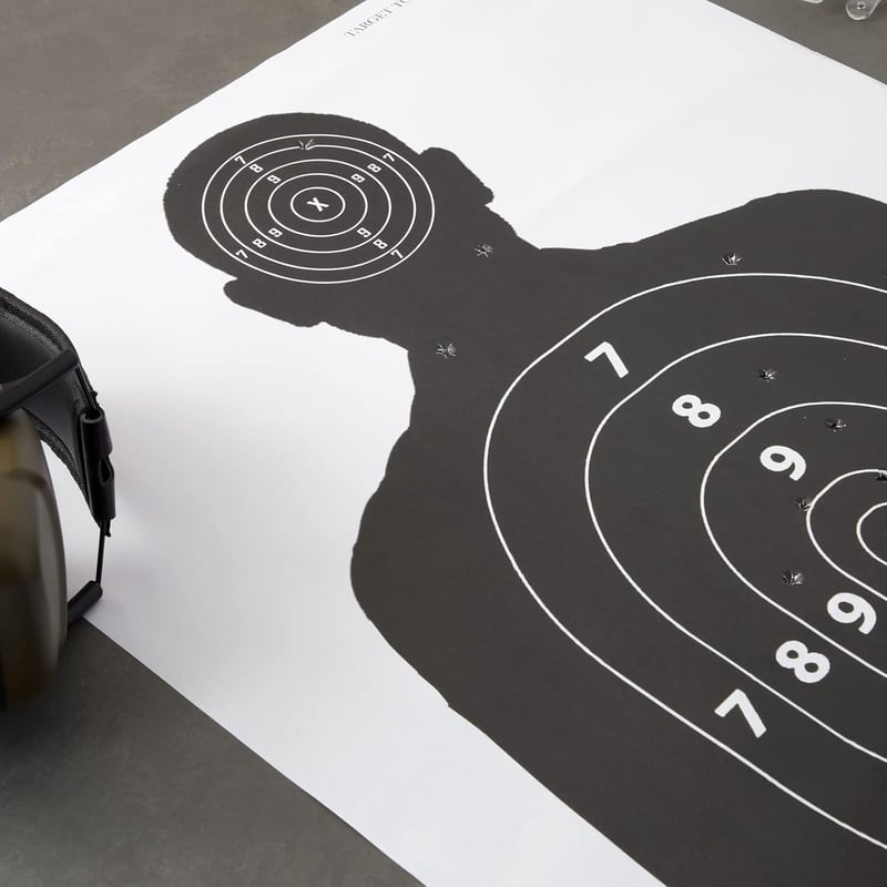 LÖ Lőlap készlet - 50 db fekete-fehér sziluett, 43x63 cm, légfegyverekhez és airsoft fegyverekhez