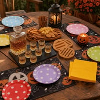 Halloween set za stol: 6x podmetač + 50x salveta + 80x tanjur + 6x čašica + 4x bambus podmetač 1