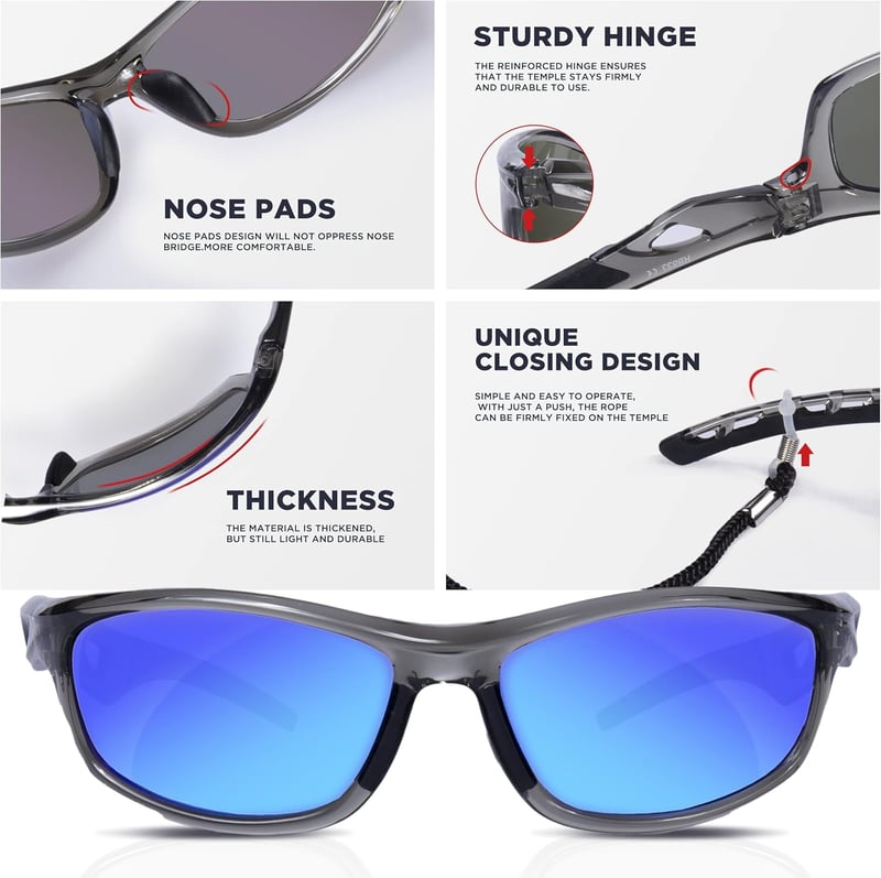 RIVBOS polarizált UV400 sport napszemüveg kerékpározáshoz, futáshoz - unisex