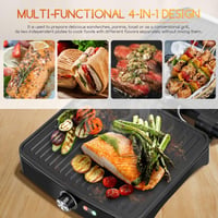 Aigostar 1500 W elektromos kontakt grill panini és szendvics sütő, ezüst színű asztali grillserpenyő 7