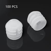 DDHOMIN 100 db Műanyag Zsanér Tipli Készlet Csavarokkal - Ajtózsanér Javító Dübel Szett Fehér Nylon Bővítő Tiplik M4x8 mm 3