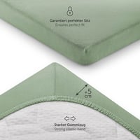 Laleni Prémium Zöld Pamut Gumis Lepedő Babaágyba 60x120-70x140 cm 3