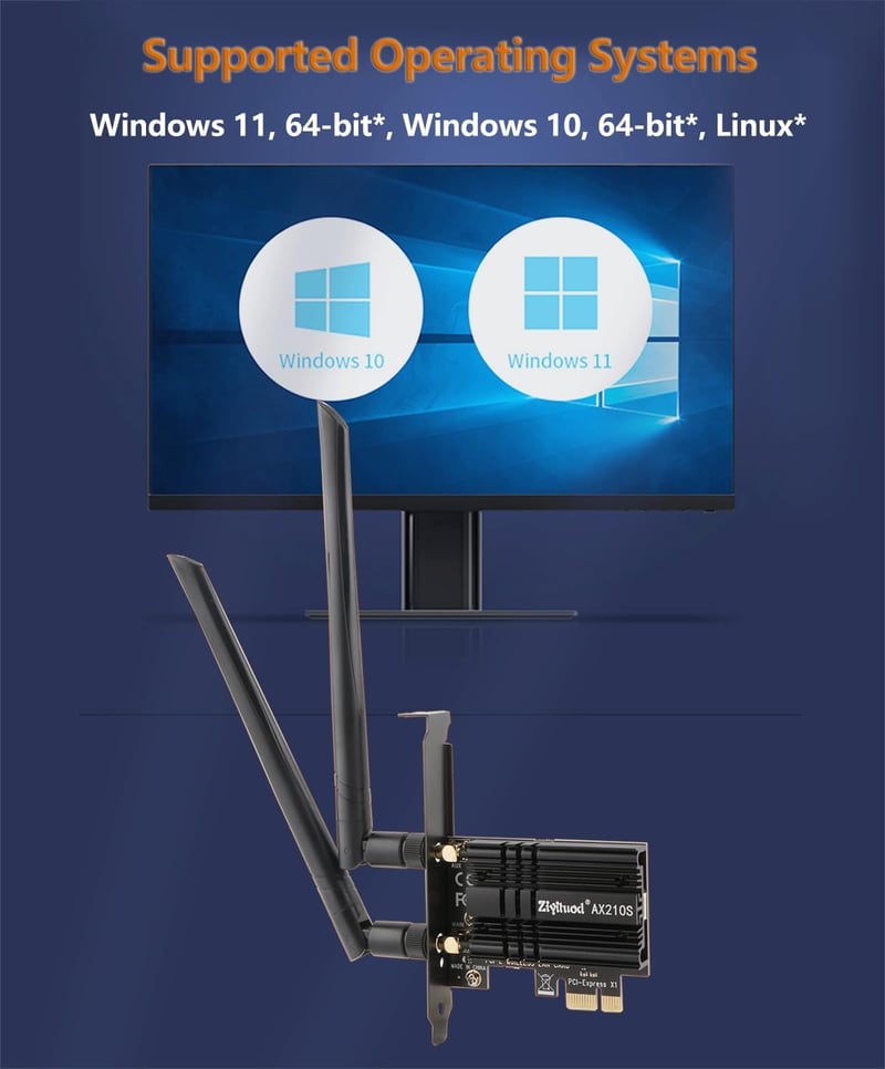 Ziyituod AC1200 WiFi PCI-E adapter Bluetooth 4.2 asztali számítógéphez
