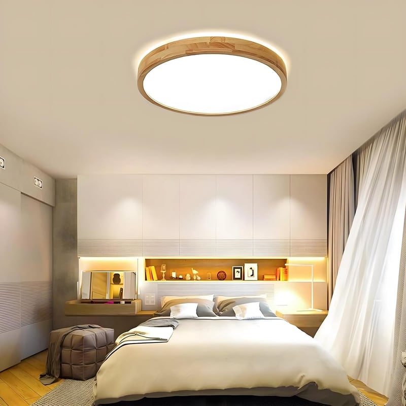 WayLuoung Fa LED Mennyezeti Lámpa 60cm - Szabályozható 3000-6000K 48W Kerek Világítás Távirányítóval - Nappali, Hálószoba, Gyerekszoba, Kony