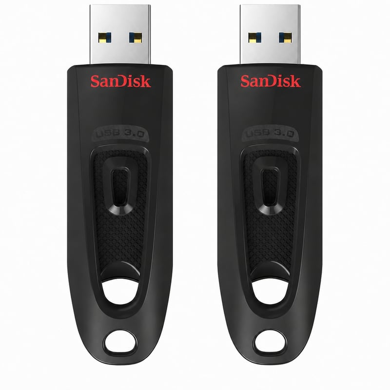 SanDisk Ultra USB 3.0 memorijski stick 64 GB, dostupna 2 komada umjesto pakiranja, prijenos podataka 130 MB/s, sa zaštitom lozinkom