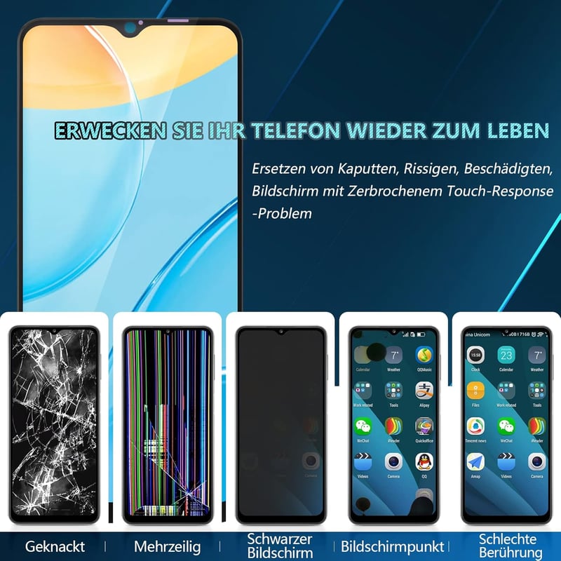 RongZy Oppo A15/A15s LCD Kijelző és Érintőképernyő Csere Szett 6,52 Hüvelykes Fekete Szerelő Eszközökkel CPH2185 CPH2179 Modellekhez