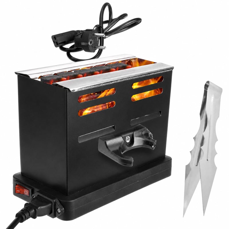 RANJIMA električni upaljač za ugljen 800W, mini peć za ugljen, vanjski upaljač za drveni ugljen — bez slomljene ručke (stanje: vidi 2. sliku)