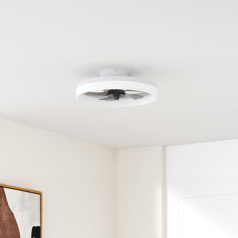 MOSSCO Mennyezeti Ventilátor LED Világítással - Távirányítós, Szabályozható Fényerő, 3 Színhőmérséklet, 6 Fokozat, Modern, Csendes, Fehér, 5