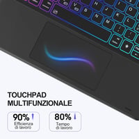 Earto iPad Pro 12.9 háttérvilágítós billentyűzet tok, trackpaddal, 3 zónás 3