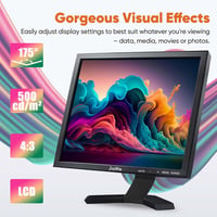 JaiHo 19" IPS Monitor Beépített Hangszórókkal - HD 1280x1024 Felbontás, HDMI Csatlakozás, PC/TV/CCTV/Raspberry Pi Kompatibilis, Távirányítóval 3