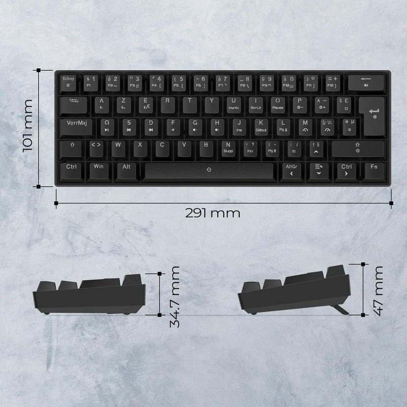 EMPIRE GAMING K246 Kompakt Vezeték Nélküli Gamer Billentyűzet TKL 65% WiFi Bluetooth Type-C MX Red Mechanikus Kapcsolókkal RGB Háttérvilágít