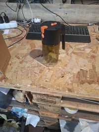 Pulverizator de ulei și dozator spray 2 în 1 Euqvunn 500 ml, sticlă opacă, cu pensulă, pentru ulei de măsline — aspect uzat (stare: vezi a 2-a imagine) 2