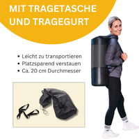 Muawo Prémium Fitness Matrac - Extra Vastag (1,5 cm) és Hosszú (190 cm) Csúszásmentes Jóga és Tornaszőnyeg, Sötétkék, NBR Habból, Bőrbarát,  2
