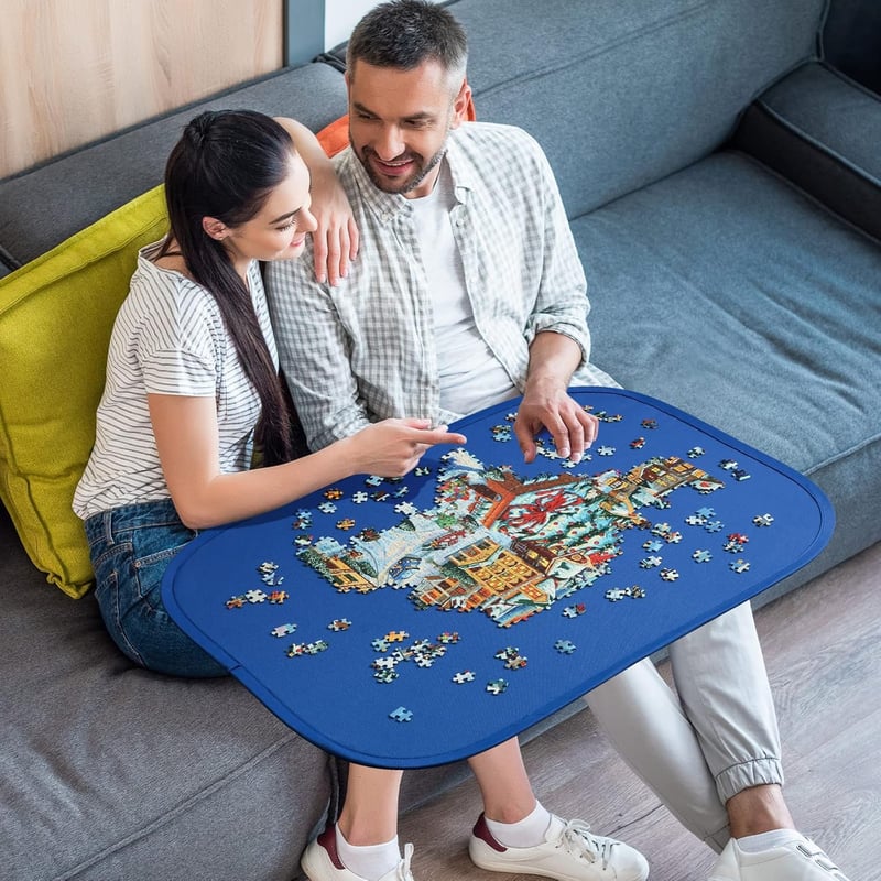 HXMARS Nagy Összehajtható Puzzle Tároló Alátét 1000 Darabos, Lila