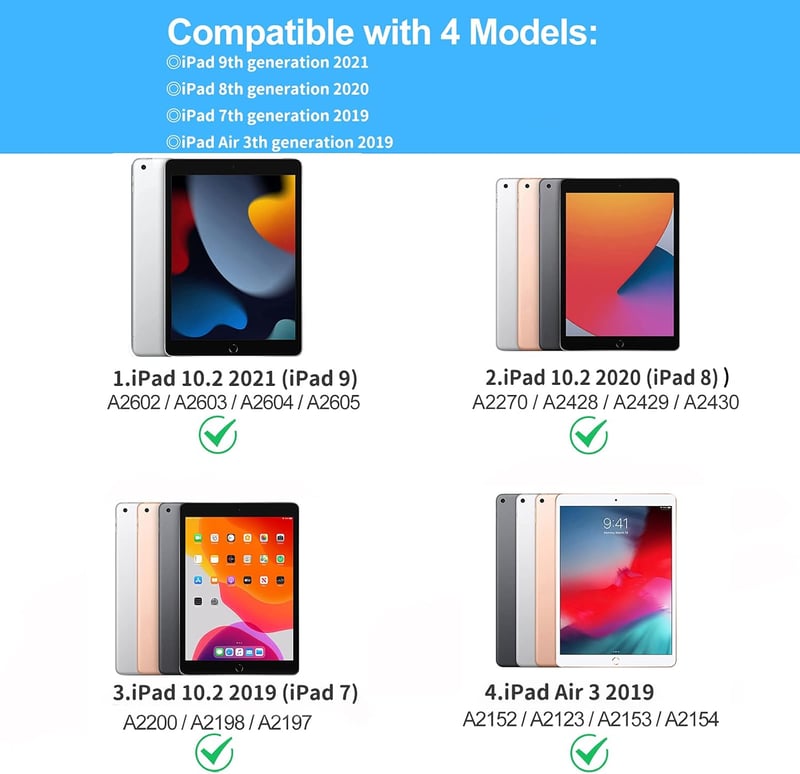 KVAGO iPad 10,2" olasz billentyűzetes tok - Bluetooth, mágneses, levehető, fekete