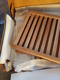 Coș de rufe vidaXL din lemn masiv de nuc, 45x45x65 cm - Defect cosmetic minor — deteriorare ușoară la unul dintre elemente (stare: vezi a 2-a imagine) 2