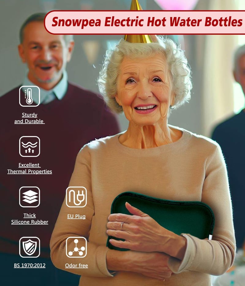 Snowpea Elektromos Melegítő Párna 140 cm-es Övvel - Kéz és Has Melegítésére, Zöld Színben, Hordozható Hőpárna