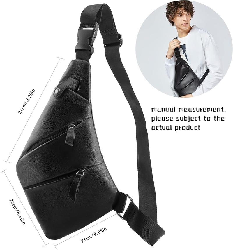 LOCAL LION Lopásbiztos Unisex Oldaltáska - Vízlepergető PU Bőr Crossbody Táska Több Zsebbel, Fekete, Városi Használatra

AI: I've created a 