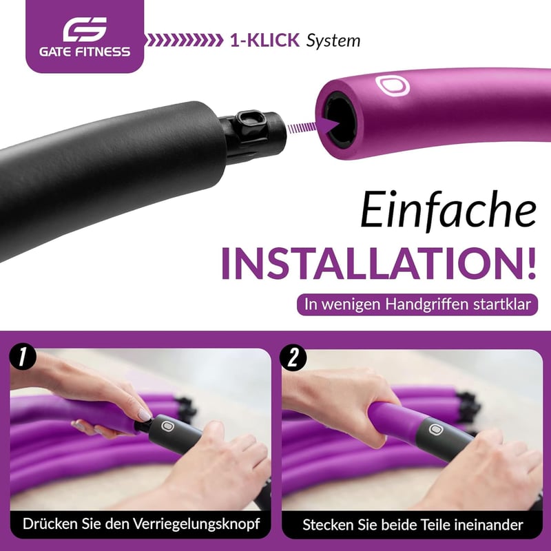 GATE FITNESS Hullámdesign Hula Hoop Karika Fogyáshoz - 1,2-2kg, 6-8 Szegmens