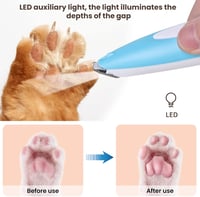 Kék LED-es kutyanyíró gép, csendes, mancsnyíró és állatgyógyászati lámpa 4