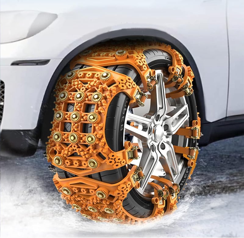 WYRIAZA Univerzális Hólánc 165-265mm, 6db, Gyorsrögzítésű, Széles Gumikhoz, 205/55 R16 - Sárga