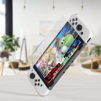 Nintendo Switch OLED védőtok és kiegészítő szett, átlátszó dokkolható tokkal 5