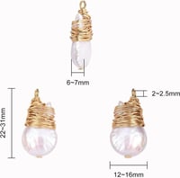 Arany csepp alakú gyöngy medál, 2 darabos szett - 22-31 mm 3