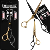 iLogic Barber Shop Professzionális Fodrász Olló 6 Hüvelykes Rozsdamentes Acélból - Kézzel Élezett Prémium Hajvágó Olló Fekete/Arany Színben 6