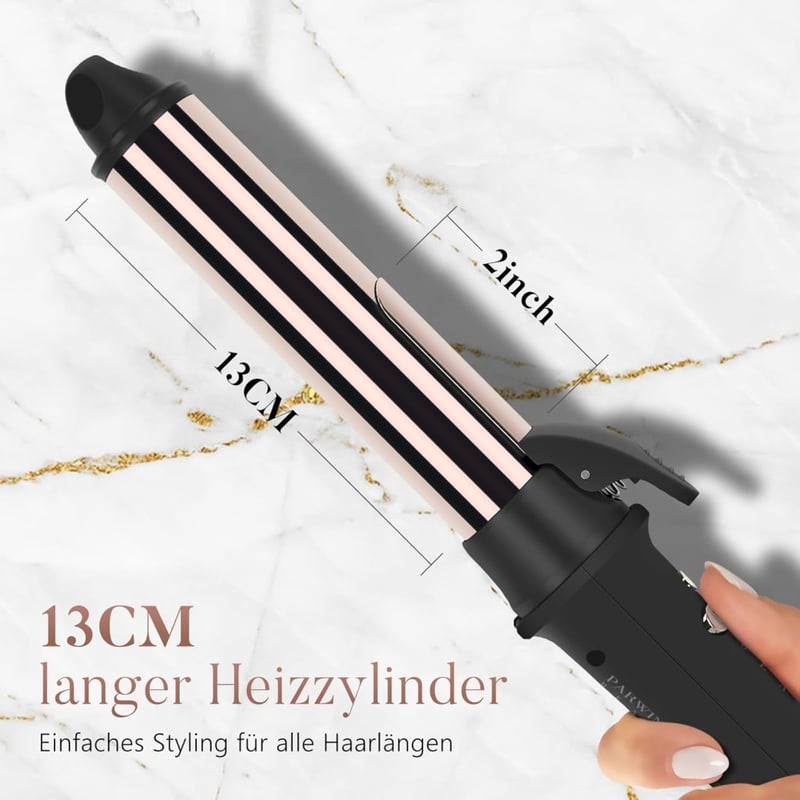 PARWIN PRO BEAUTY 360° Automata Forgó Hajgöndörítő 32mm - LCD Kijelzős Titán Bevonatú Hajformázó, Gyors Melegítés, Kétirányú Forgás