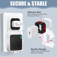 OFFCUP Fali Tartó Blink Sync Module 2-höz - Kábeltartó Konzol Blink Kamerarendszerhez, Szerszám Nélküli Rögzítés, Fehér 6