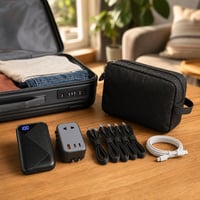 Putni set za punjenje: 10000mAh powerbank + 20W adapter + 5x USB-C kabel + 2m Lightning + vodootporna torbica 1