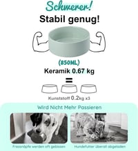 SPUNKYJUNKY Kerámia Emelt Etetőtál Szett Bambusz Állvánnyal Kutyáknak és Macskáknak - 850 ml Űrtartalmú Tálak, Világoszöld, Állítható Magass 5