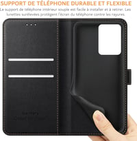 Xiaomi Redmi Note 12 4G Prémium Bőr Flip Tok - Kártyatartós, Mágneses, Állványos (Fekete) 7