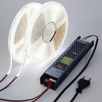 BENLUN COB LED Szalag 20m, 24V, 6000K Hideg Fehér, Öntapadós, 312 LED/m, CRI93, Vágható, Tápegységgel, Hálószoba Dekorációhoz 1