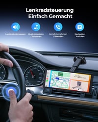 Krunia 8,1" Vezeték Nélküli Hordozható Autós Kijelző 60FPS - Apple CarPlay & Android Auto Támogatás, Tolatókamera, GPS Navigáció, Hangvezérl 7