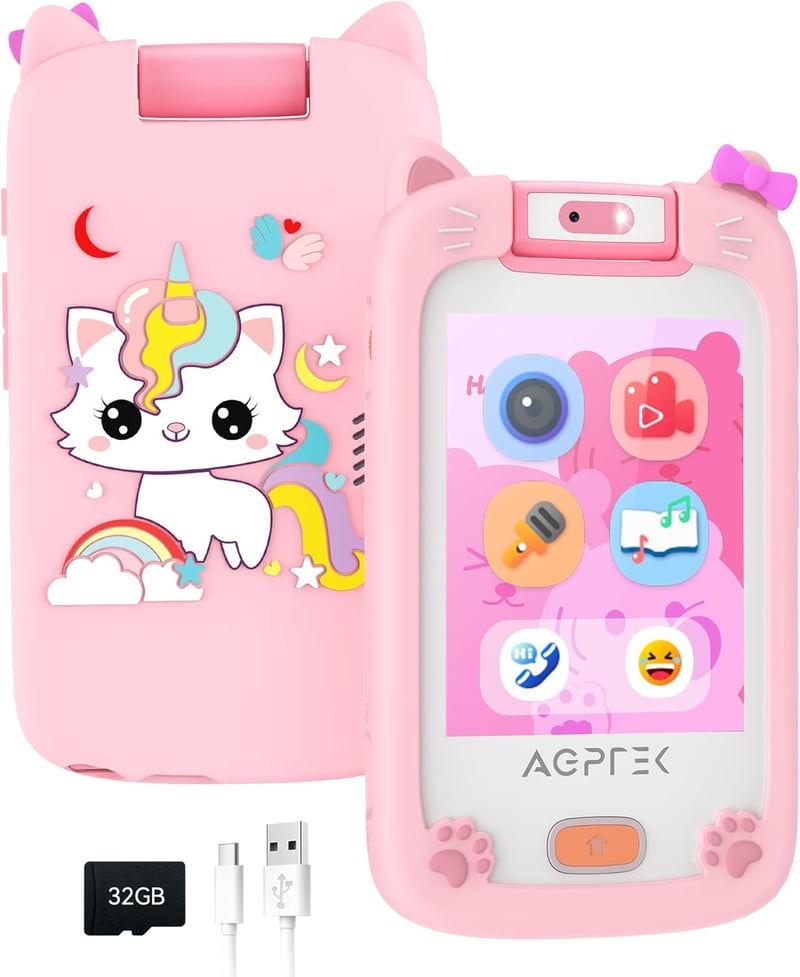 AGPTEK 32GB Gyerek MP3 Lejátszó Kamerával és Játékokkal, 2,8" Kijelző