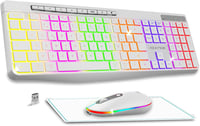 AD ADVANCE R-Type Vezeték Nélküli Billentyűzet-Egér Szett - RGB Háttérvilágítás, Csendes Gombok, 1600 DPI, Újratölthető, PC/Mac/Laptop 1