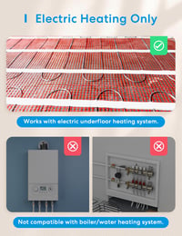 meross Okos Padlófűtés Termosztát - WiFi, HomeKit, Alexa és Google Kompatibilis, Érintőképernyős, Távirányítható, Programozható, LED Kijelző 3