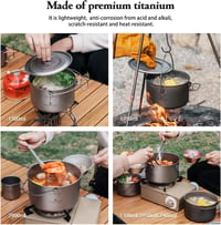iBasingo Titán Kemping Edénykészlet - 3 db Fedeles Fazék (1,3L, 1,95L, 2,9L) Túrázóknak 4