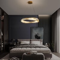 minifair Arany Gyűrű Alakú LED Csillár - 40 cm Modern Dimmelhető Kristály Lámpa Nappaliba, Hálószobába, Étkezőbe, Irodába, Érintésvezérlésse 5
