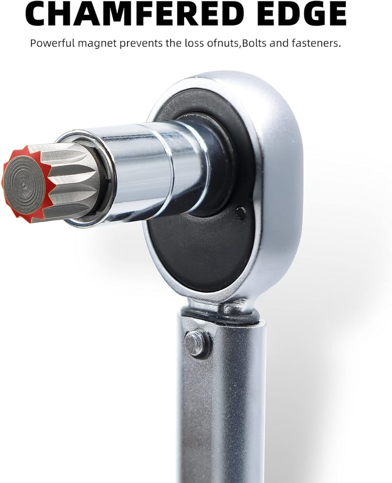 CCLIFE 10 részes Multi-Tooth XZN dugókulcs készlet M4-M18 méretben, S2 acél, króm bevonatú, Torx csavarokhoz, 1/4", 3/8", 1/2" befogással