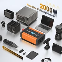Ampeak 2000W/4000W tiszta szinuszos inverter, 12V-230V, USB és szivargyújtó csatlakozóval 4