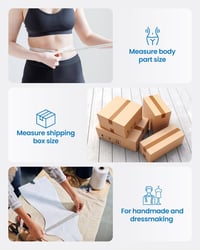 RENPHO Okos Testmérő Szalag Bluetooth-szal - Bicepsz, Mell, Csípő Mérésére CM/Inch 8