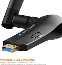 BrosTrend AC1200 USB WiFi adapter nagy hatótávú, dupla antennás, Windows kompatibilis 5