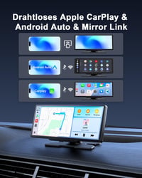 Avylet 8.1" Vezeték Nélküli CarPlay Kijelző Android és Apple Készülékekhez - IPS Érintőképernyő, IP67 Tolatókamera, GPS Navigáció, Bluetooth 2