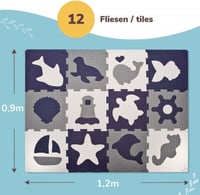 Hakuna Matte Állatos Puzzle Játszószőnyeg - 12 Csempe, TÜV Tanúsított 2