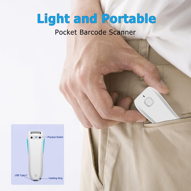 NETUM C850 3in1 Bluetooth QR és vonalkódolvasó, fehér - Gyors és pontos POS szkenner