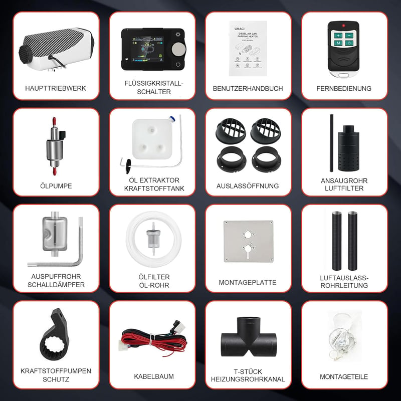 Likaci 5-8KW Bluetooth-os dízel fűtés, LCD kijelzővel, autóhoz, lakóautóhoz, 12V/24V